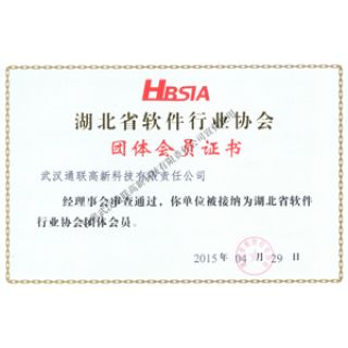 湖北省软件行业协会团体会员证书
